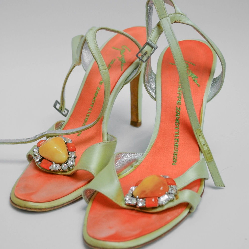 Guiseppe Zanotti Silk Jeweled Sandals
